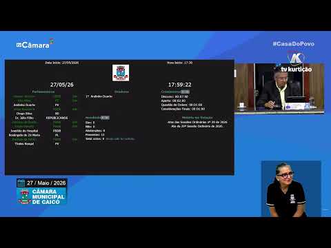 30ª  Sessão Ordinária – Câmara de Vereadores de Caicó – 27/05/2026
